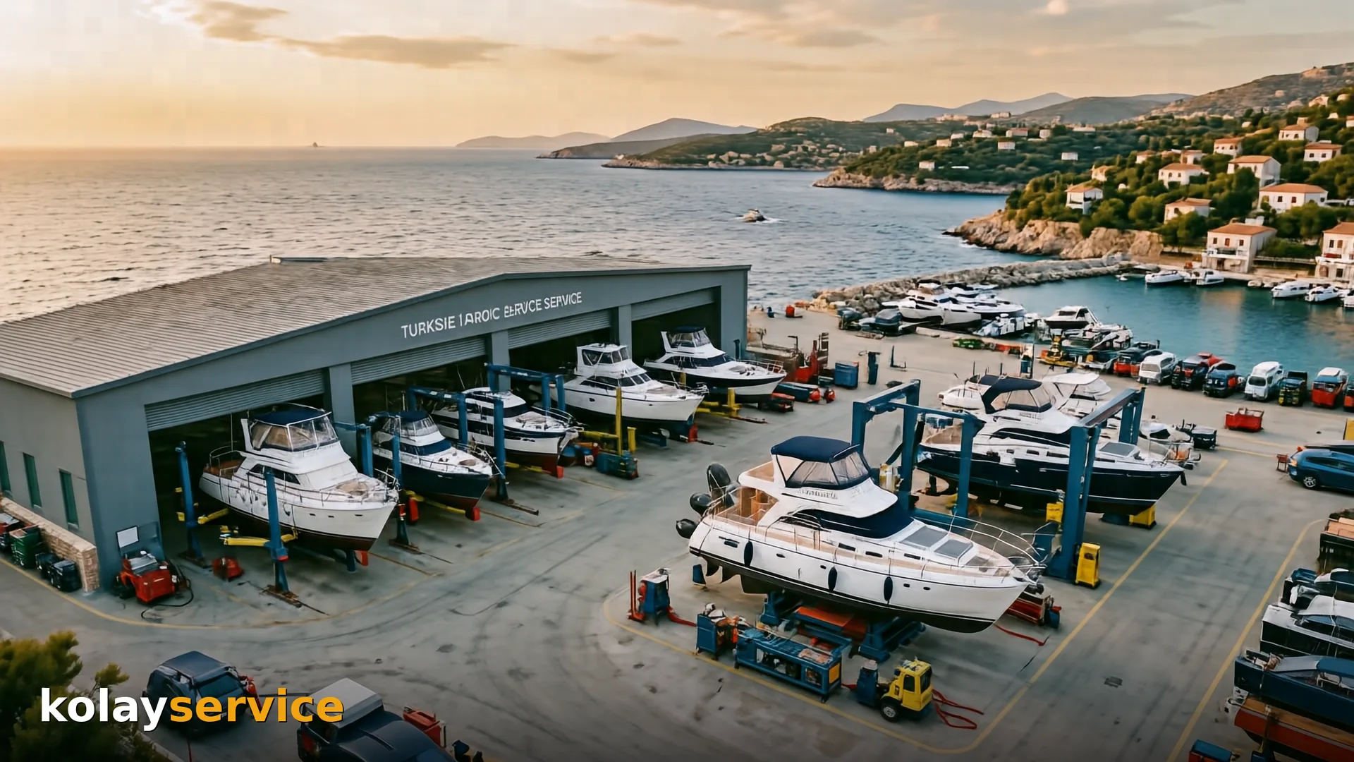 Kıyı marinasından genel görünüm
